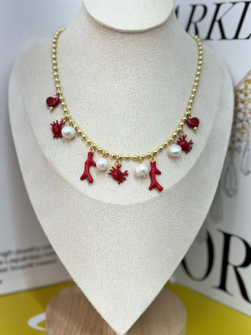 DL39 Coral reef charms necklace