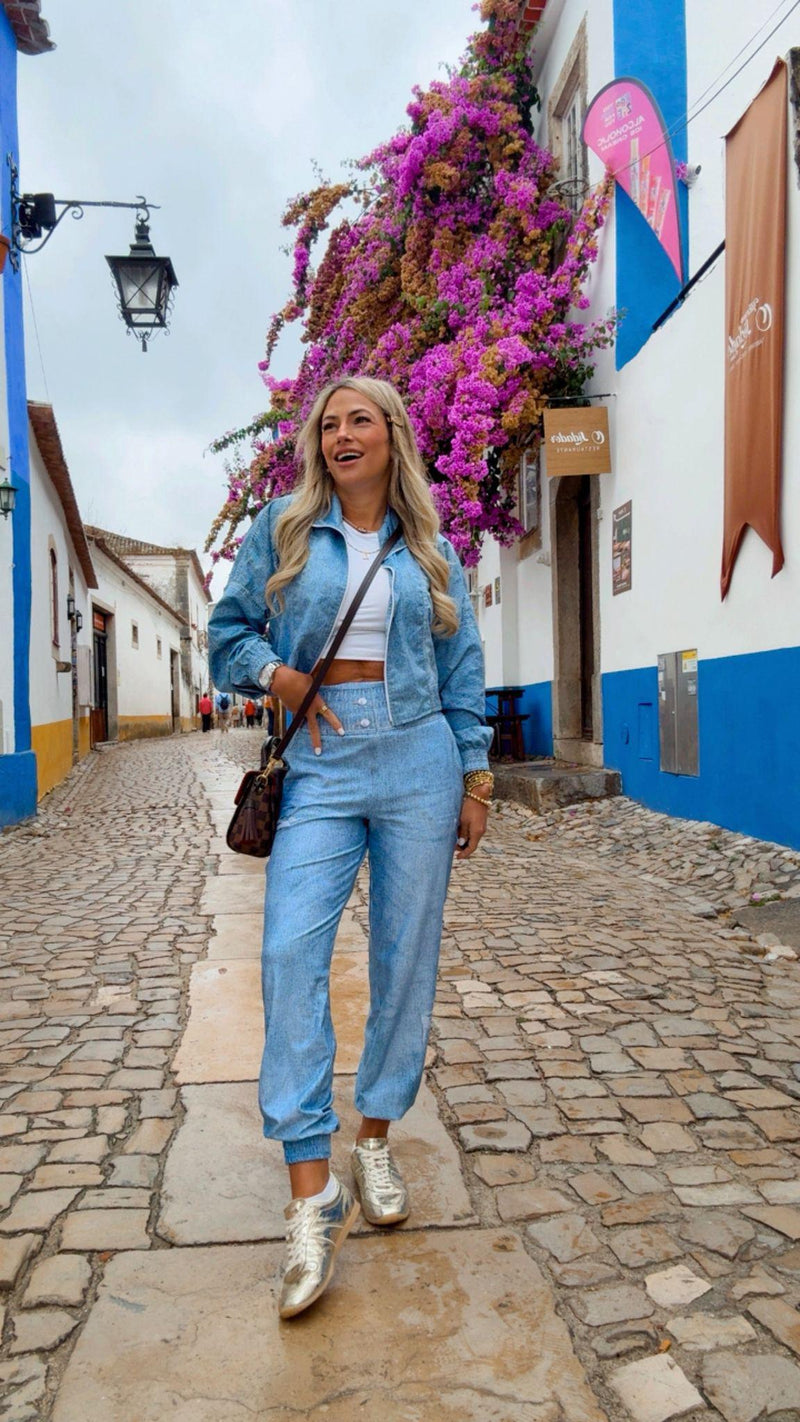 1707 Jeans printed jacket and jogger set KIUT