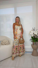 5635 Tropical print maxi dress