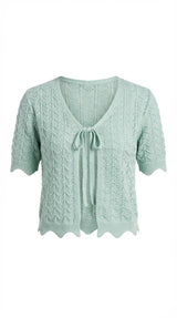 0348 Crochet knit cardigan top