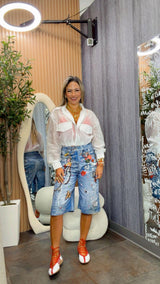B209 Sheer button-up shirt