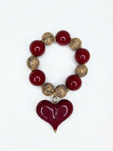 B3139 Animal print heart bracelet