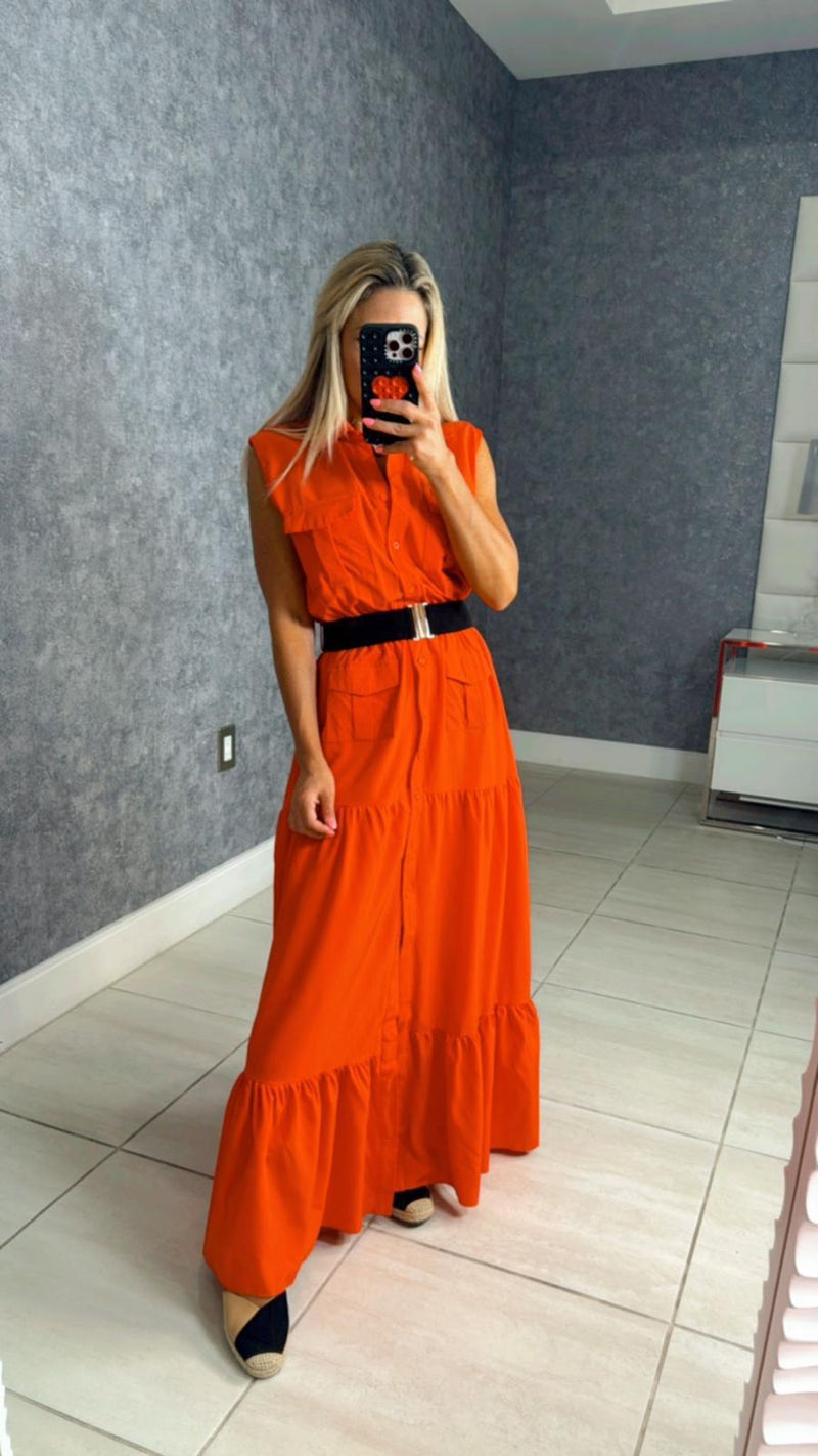 8023 Maxi dress with belt
