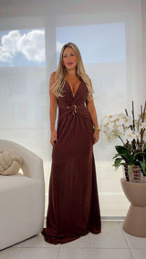 5191 Twist front maxi dress