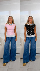 7501 Polka dot double blouse