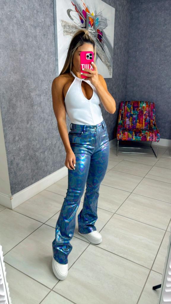 T193 Jean with iridescent effect