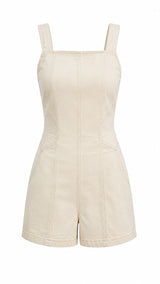 6728 Open back denim romper