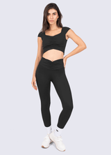 CROP EMANA FLOW - BLACK