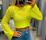 4593 Long sleeve crochet sweater