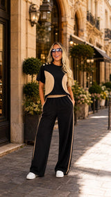 1947 Contrast oversized shirt and pants set