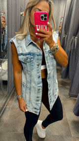 9111 Oversized denim vest