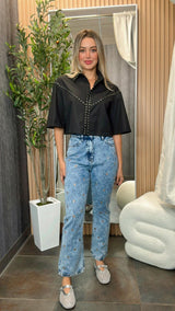 8012 Short sleeve button up shirt