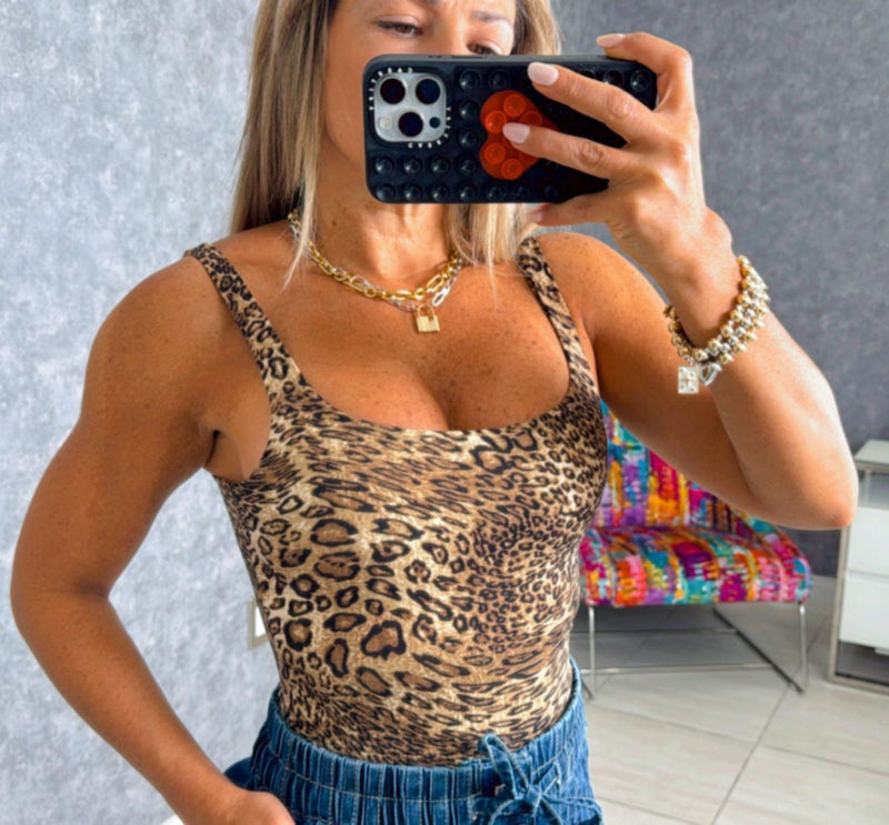 4013 Animal print top spandex