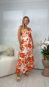 0483 Floral print midi dress