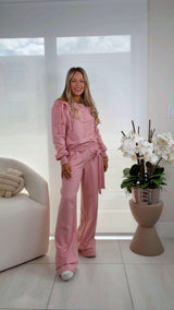 6818 Off shoulder sweater and pants set