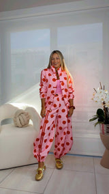 7058 Polka dot jacket and jogger set