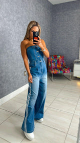 0356 Double line denim jumpsuit