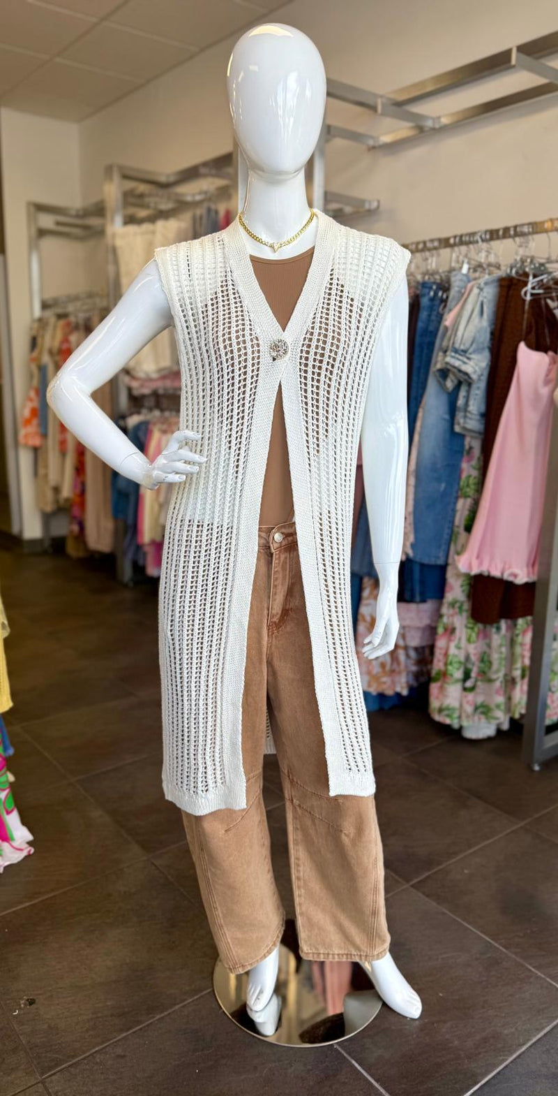 3200 Lurex long vest cardigans