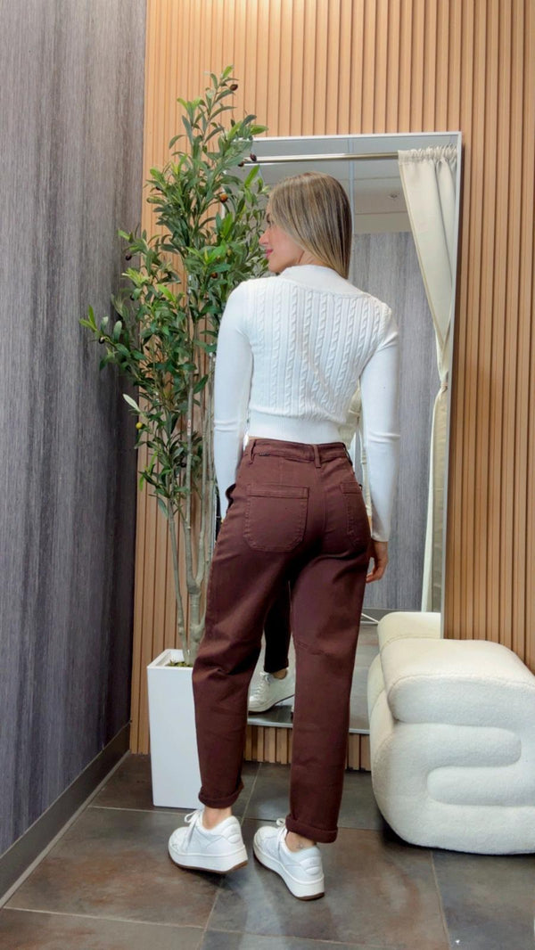 5212 Mock neck textured long sleeve top