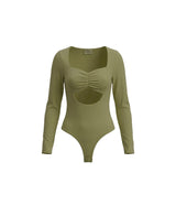 1318 Scrunch front open front longsleeve bodysuit