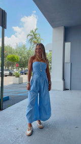 3387 Strapless side string jumpsuit
