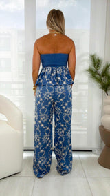 R009 Strapless top and pants set