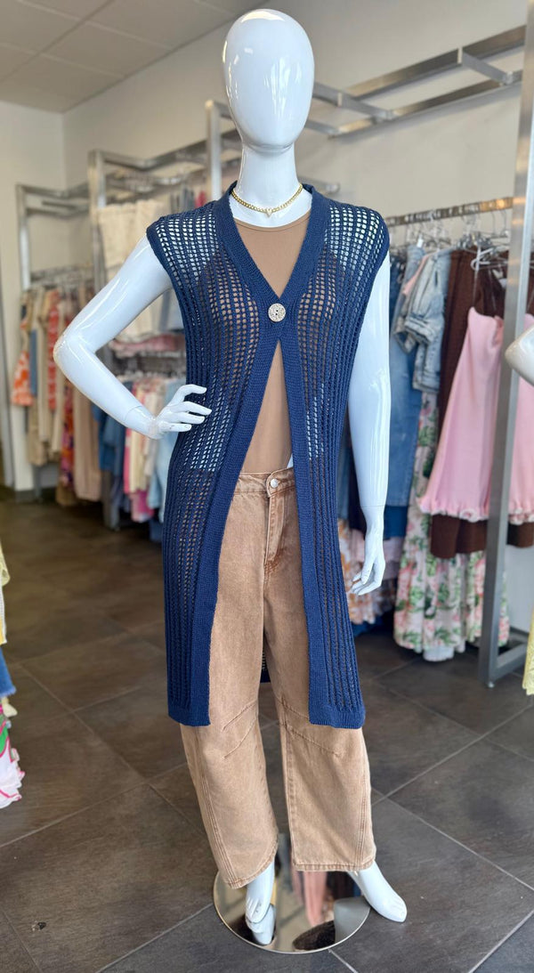 3200 Lurex long vest cardigans