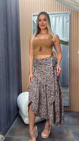 1050 Leopard print wrap skirt