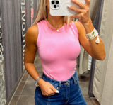 1057 Smooth crewneck muscle top