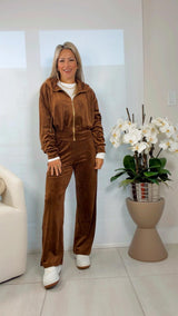 LOR1 Velour zip up hoodie pants jogger set
