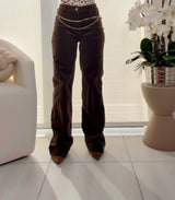 5423 Straight leg corduroy pants with pocket