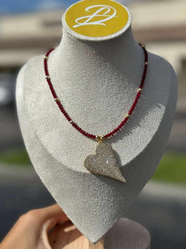 DL130 Choker big heart pave