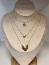 DL128 Corazon trend triple collar con aretes