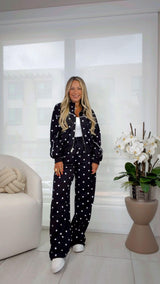 0085 Jacket polka dot and pants set