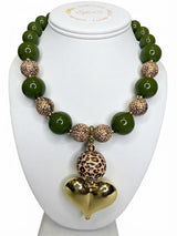 N1279 Candy Heart animal print Necklace