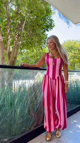 1949 Wide-Striped print Jumpsuit Kiut