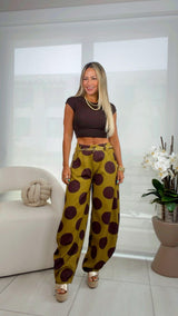 9997 Polka dot trendy woven pants