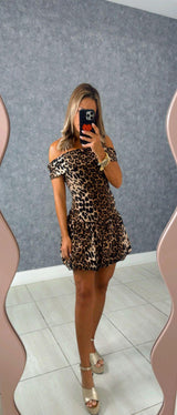 8619 Ruched off the shoulder balloon mini dress