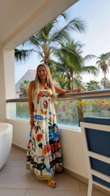 5635 Paradise print maxi dress