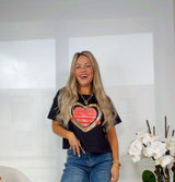 X288 Circle of love print top