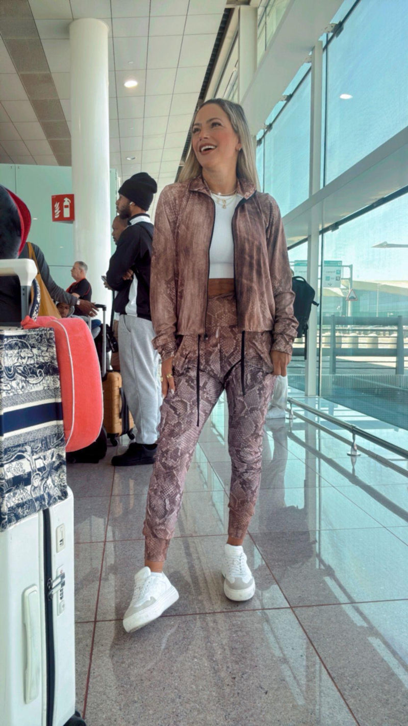 1549 Snake print jacket and jogger set