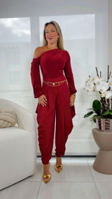 1446 Pants with front and back pleats
