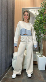 3395 Sweaters and wide leg pants set