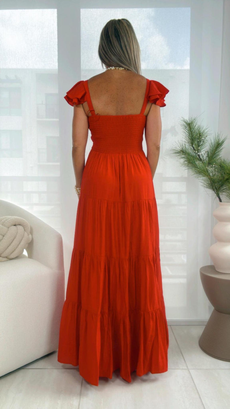 9329 Solid woven ankle dress