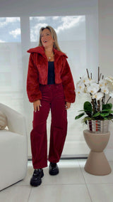 Y500 Bunny cropped faux fur coat jacket