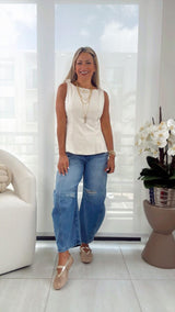 5060 Bow shoulder detail blouse