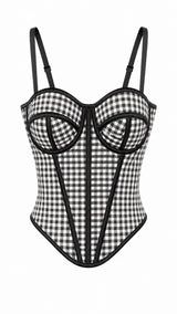 0631 Plaid corset top