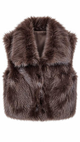 X250 Fox faux fur crop vest gilet