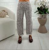 1146 Barrel leopard cuffed hem pants