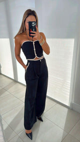 1497 Tube vest top and high waisted long pants set